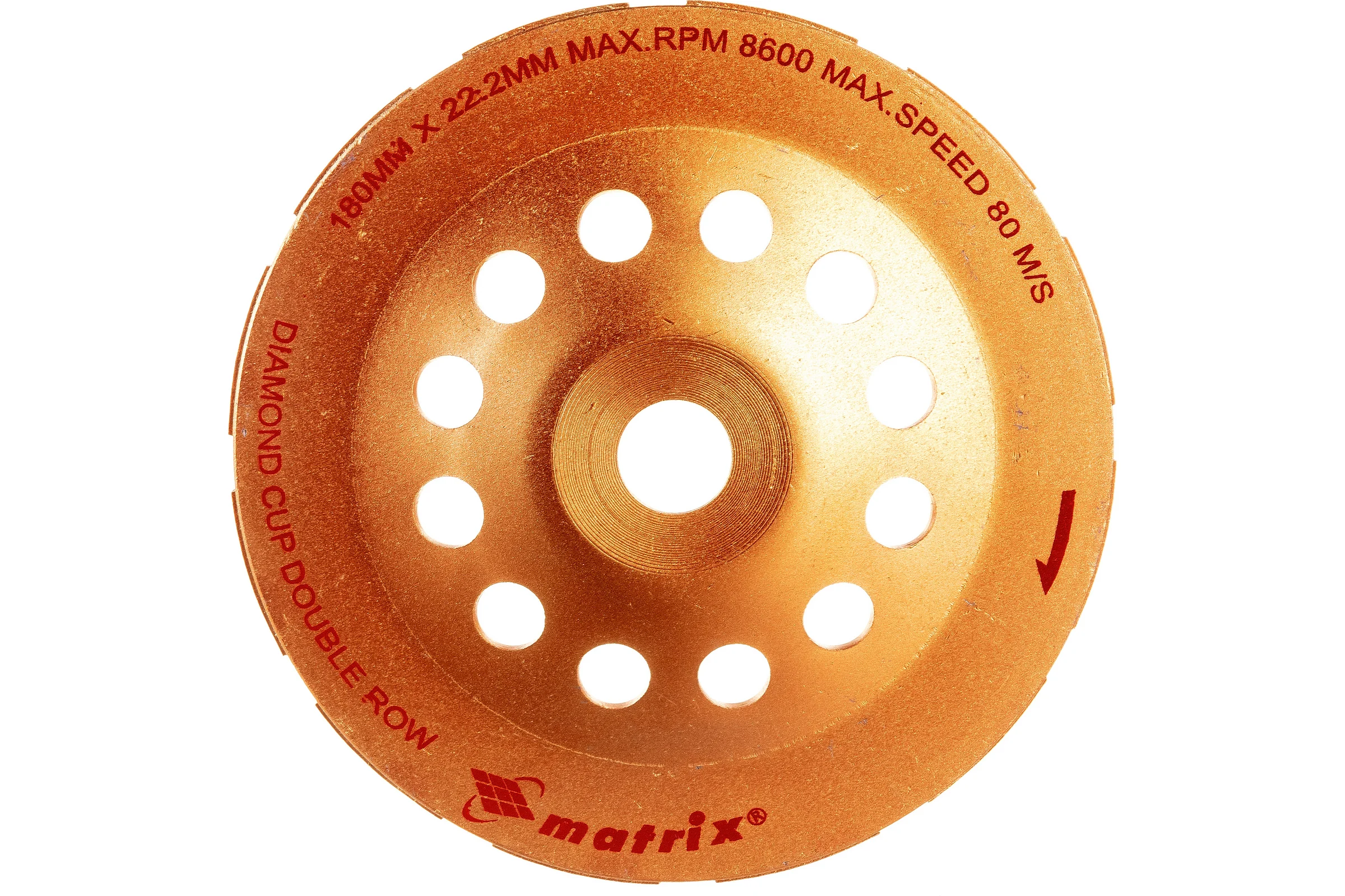 Алмазная зачистная чашка 180 мм двухрядная MATRIX 72998