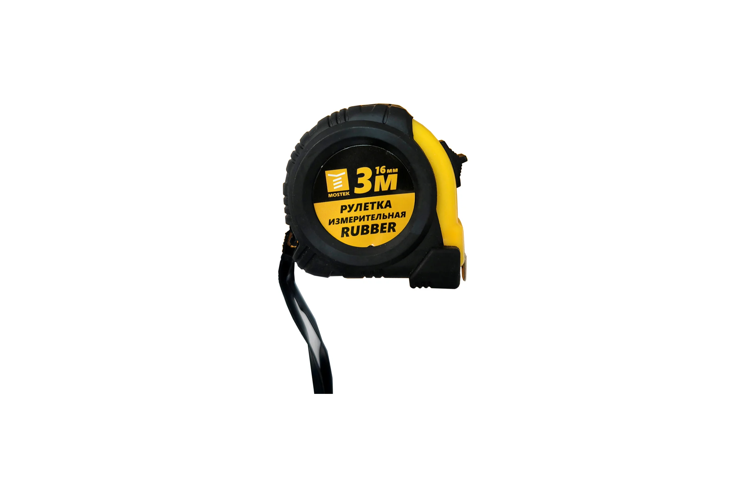 Измерительная рулетка MosTek Rubber 3 м, 16 мм, обрезиненная, с фиксатором 5143016