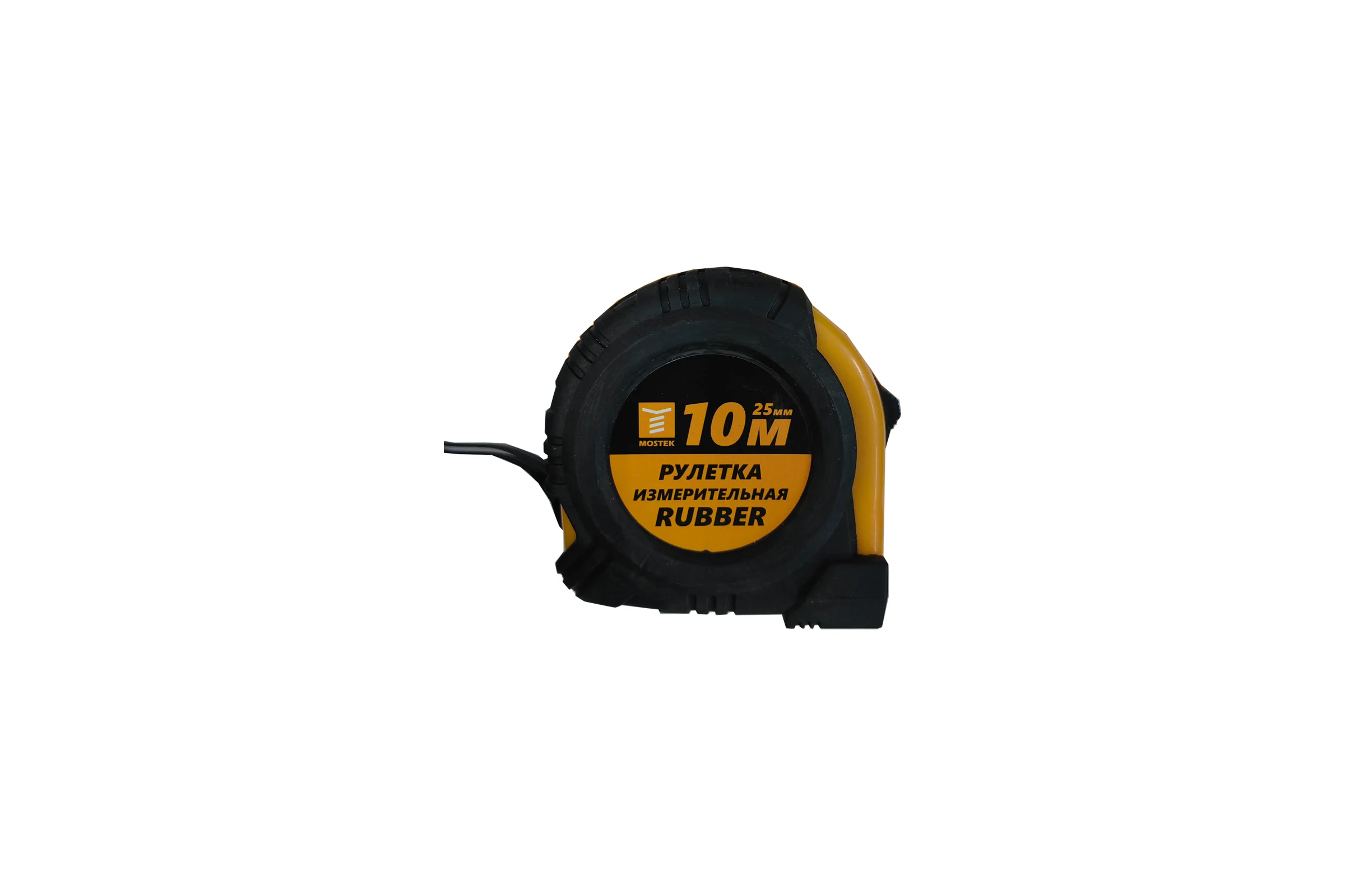 Измерительная рулетка MosTek Rubber 10 м, 25 мм, обрезиненная, с фиксатором 5141025
