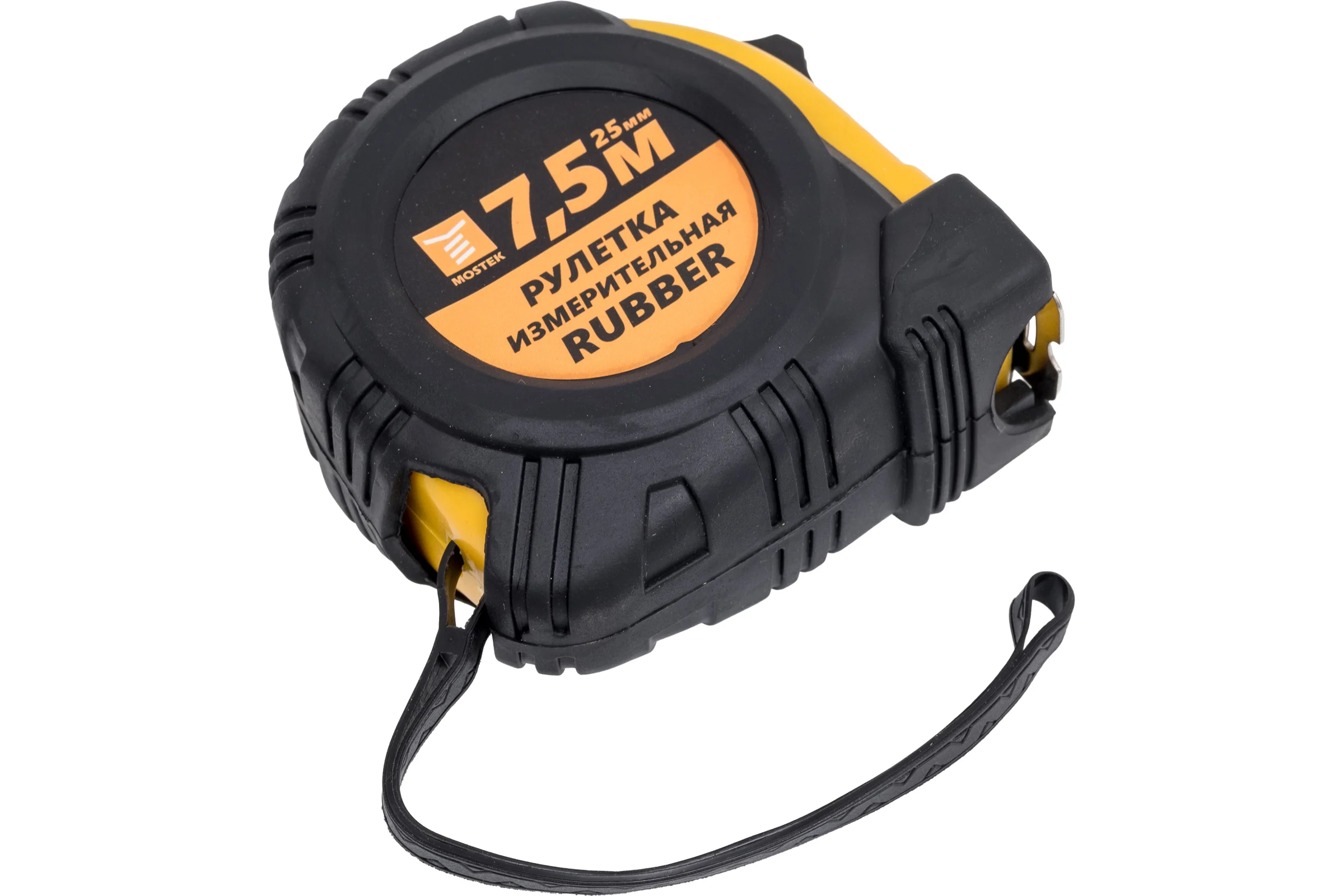 Измерительная рулетка MosTek Rubber 7.5 м, 25 мм, обрезиненная, с фиксатором 5147525