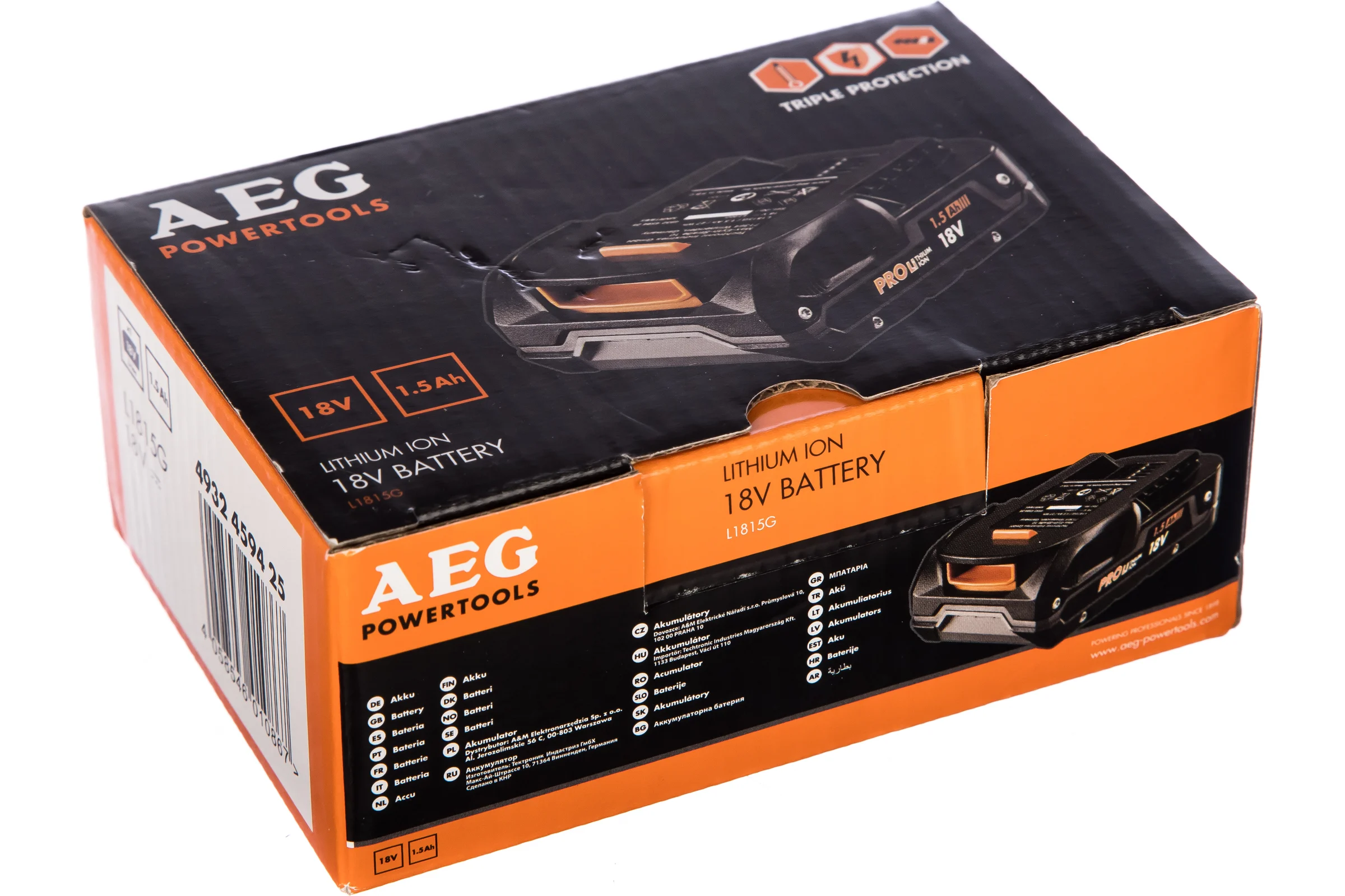 Аккумулятор L1815G (18В; 1.5 А*ч; Li-Ion) AEG 4932459425