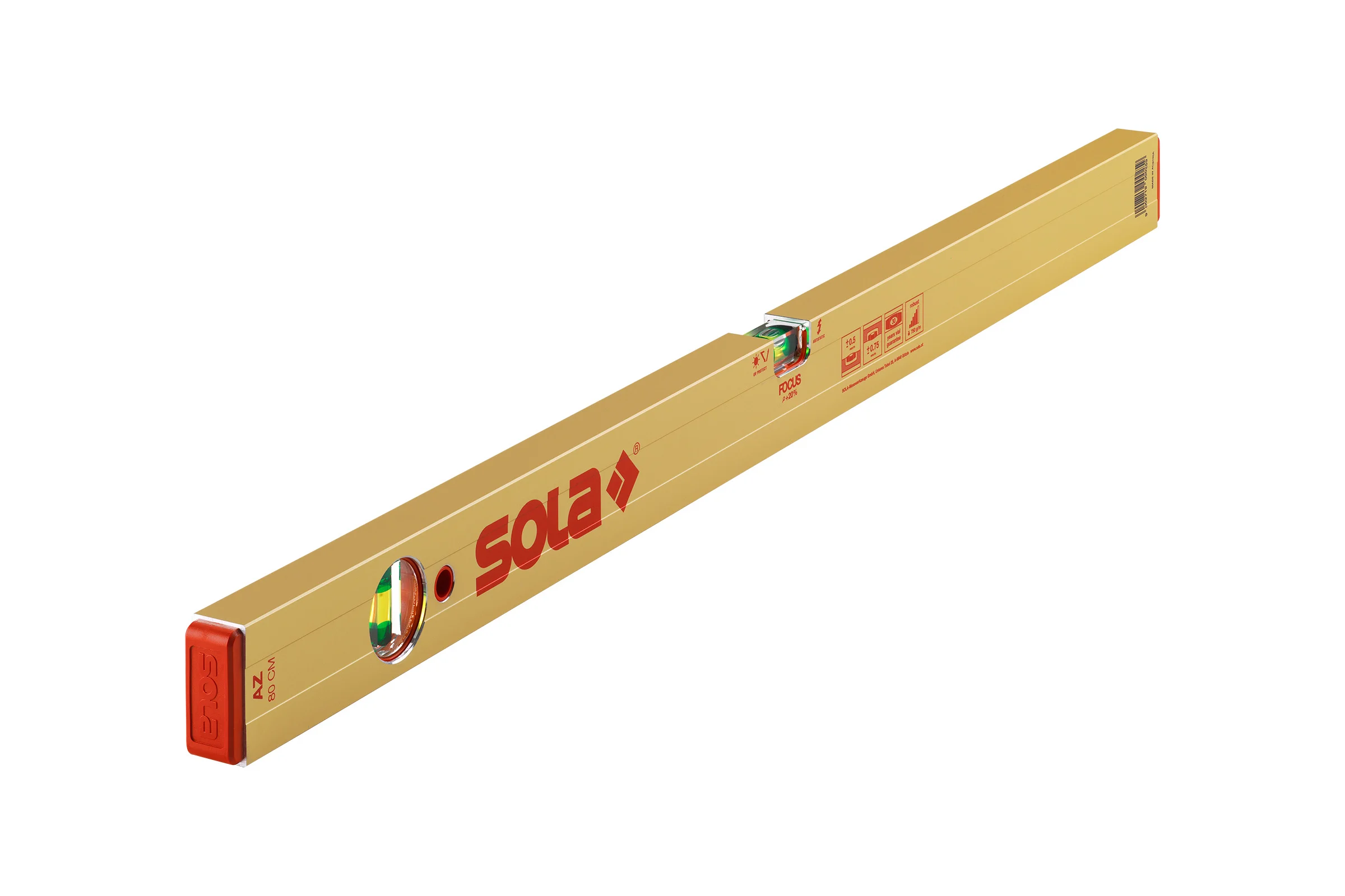 Алюминиевый уровень (L=200 см, 2 глазка) SOLA AZ 200 01161701