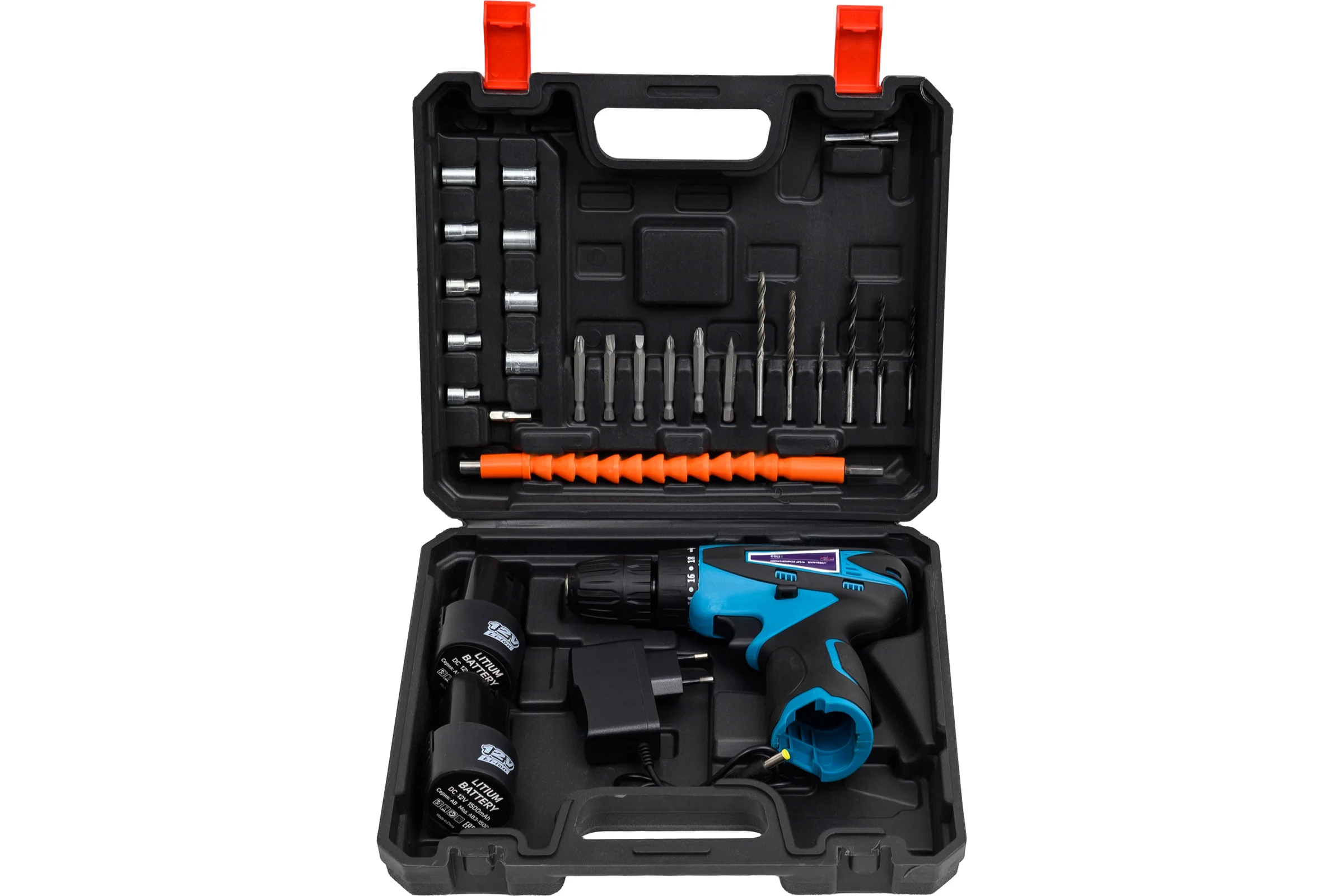 Аккумуляторная дрель-шуруповерт AktiTool CD12G SET (12 В, 2 аккум  1500 мАч, кейс, гибкий удлинитель)  101203