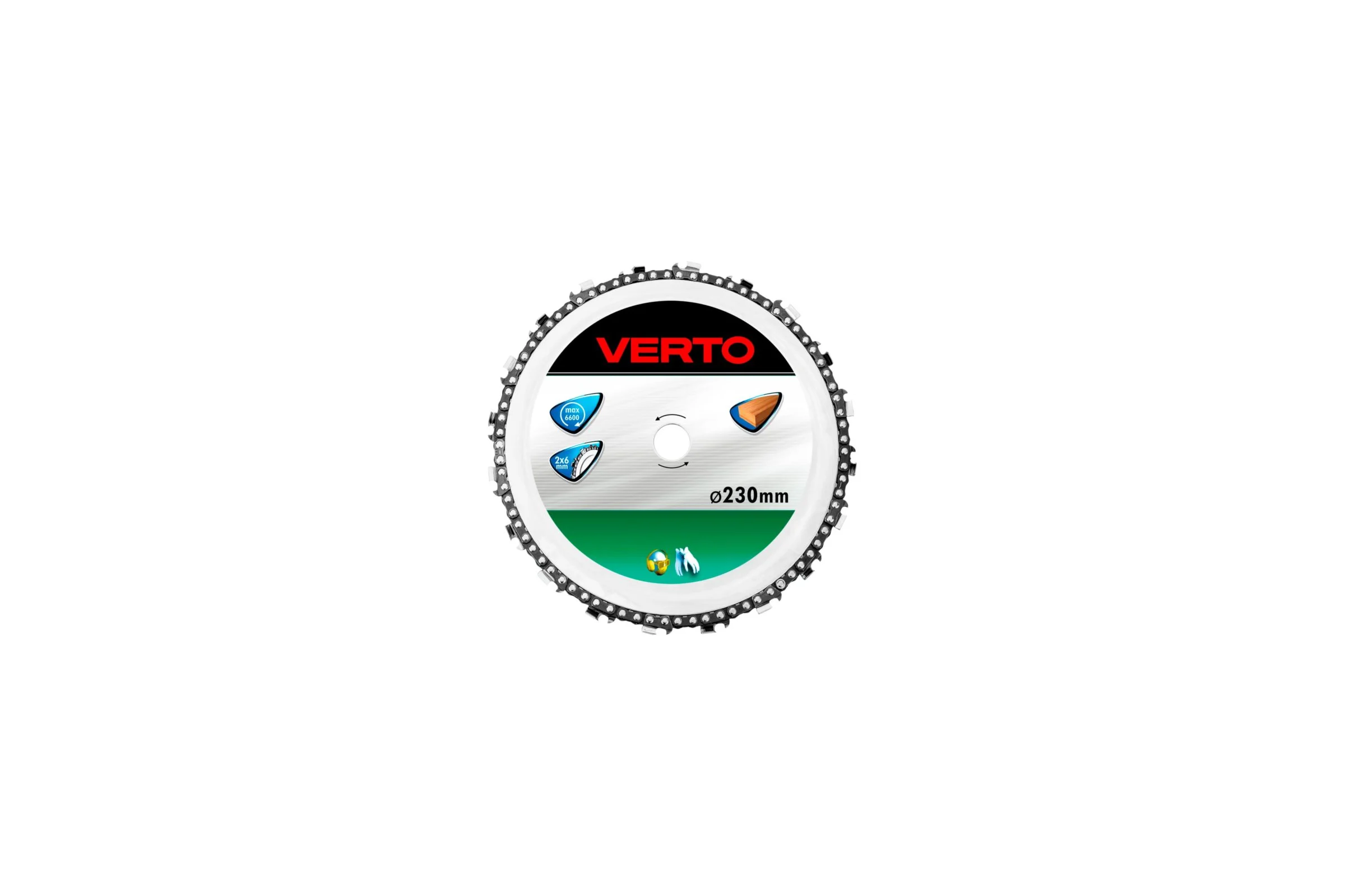 Диск отрезной цепной по дереву (230x22.2 мм) для УШМ VERTO 61H199