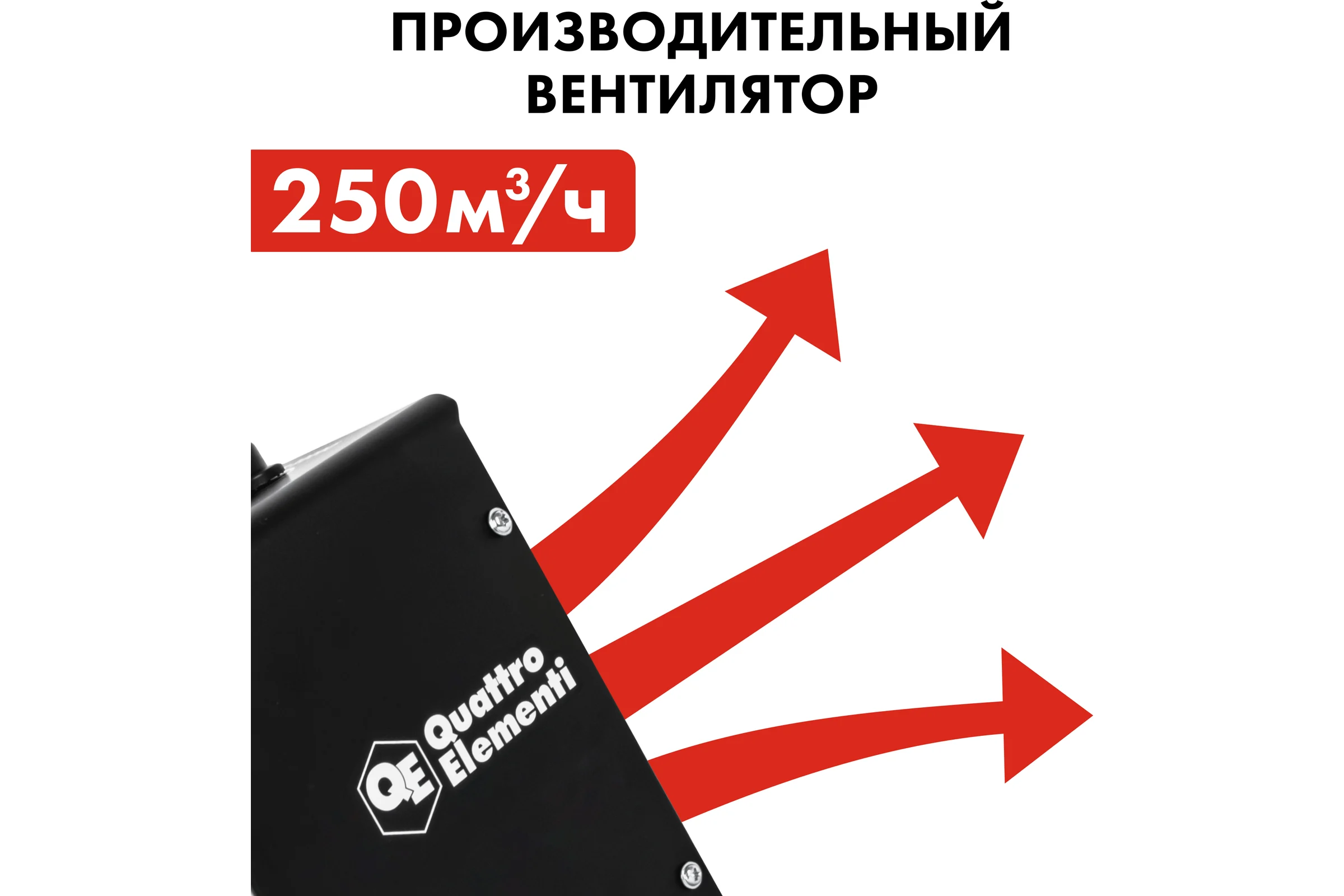 Керамический электрический нагреватель воздуха QUATTRO ELEMENTI QE-3000Q КУБ (1,5/3,0 кВт, 250 м.куб/ч, площадь обогрева 30 м2) 915-977
