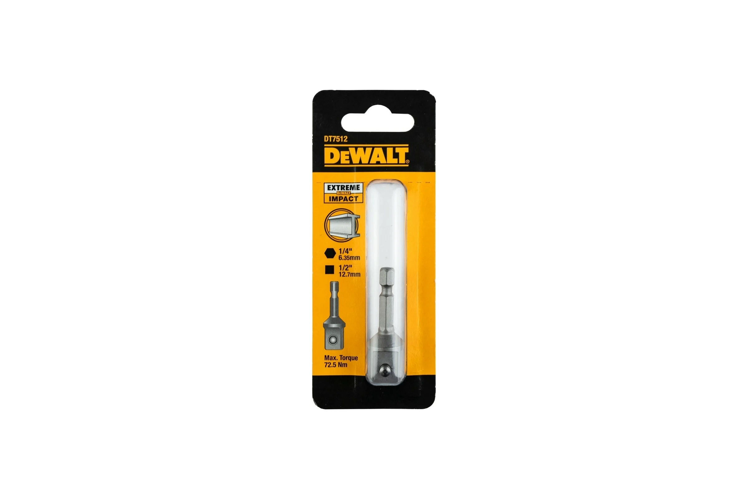 Адаптер шестигранник 1/4" - квадрат 1/2" DEWALT DT7512