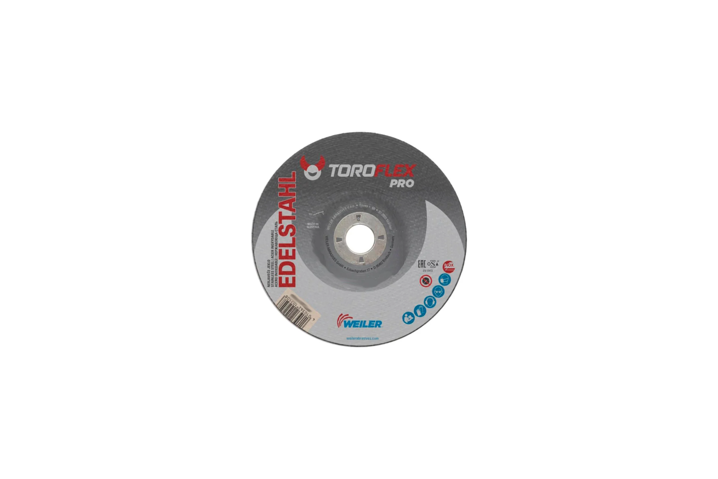 Круг шлифовальный по нержавеющей стали F27 125x6.5x22.23 мм, 20A24R-BF PRO TOROFLEX 4010362058232