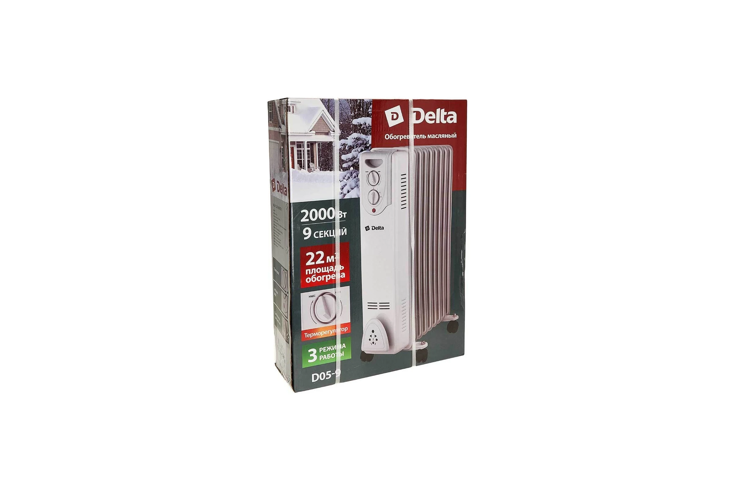 Масляный обогреватель DELTA D05-9, 2000 Вт, 9 секций Р1-00014219