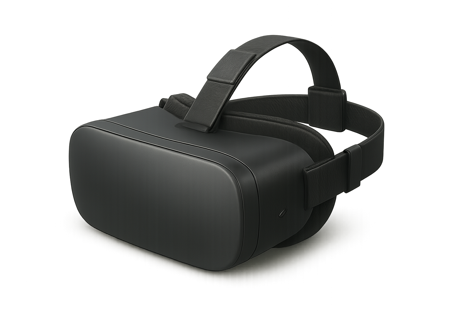Black virtual reality glasses isolated on transparent background