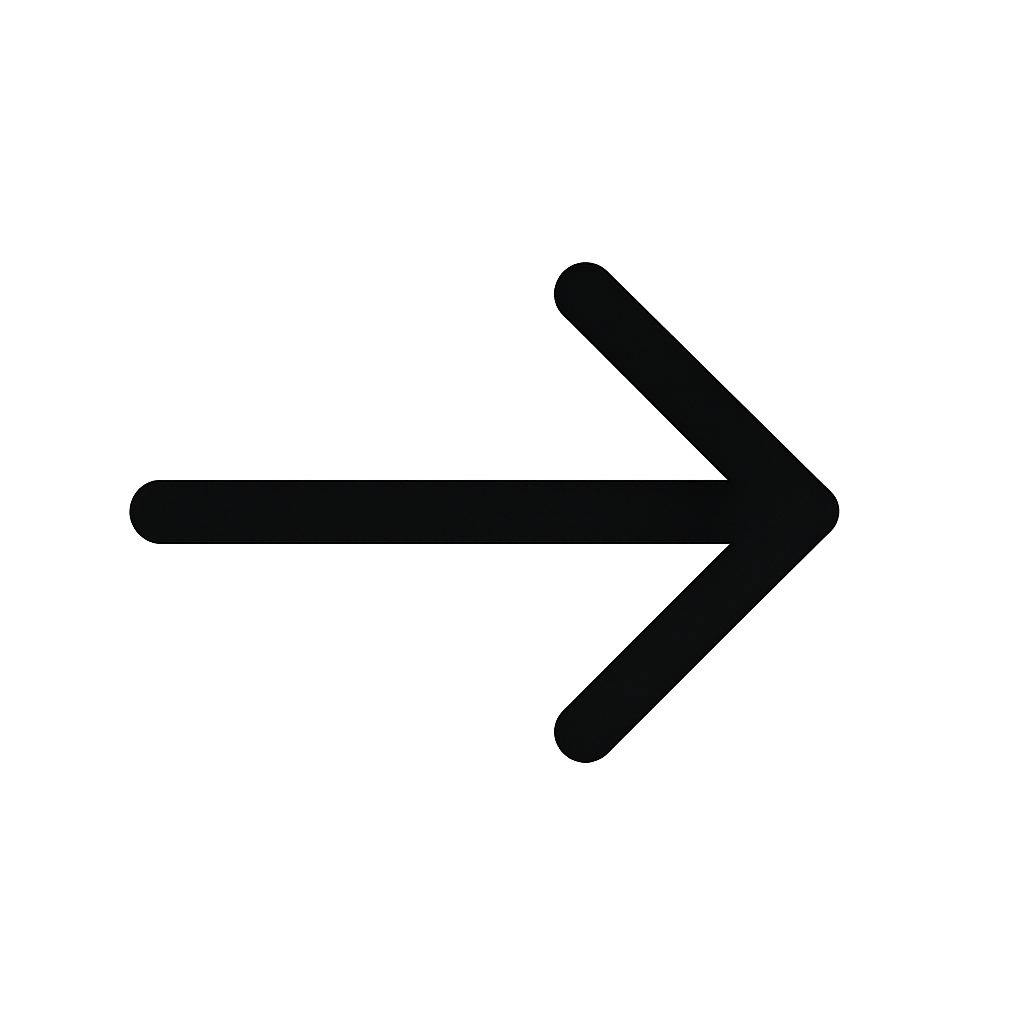 Black arrow icon on transparent background