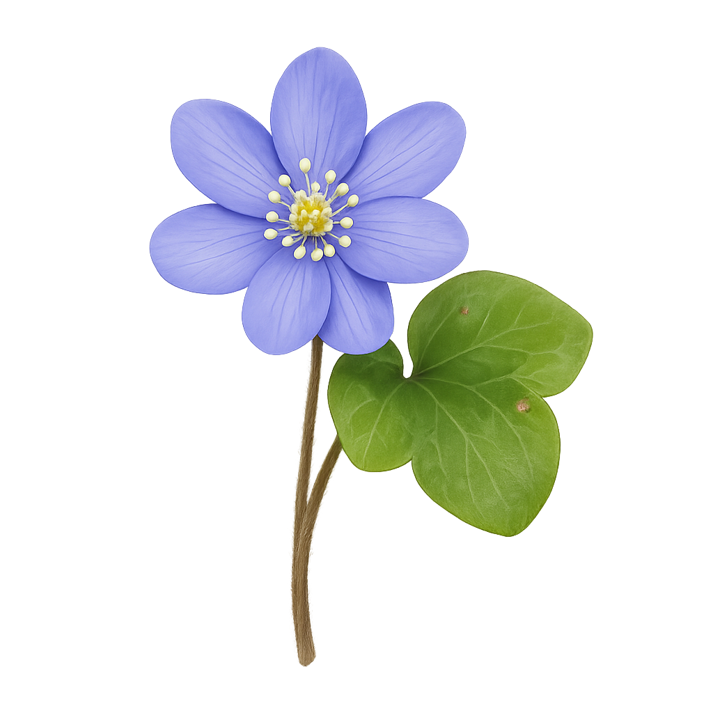 Blue flower illustration on transparent background