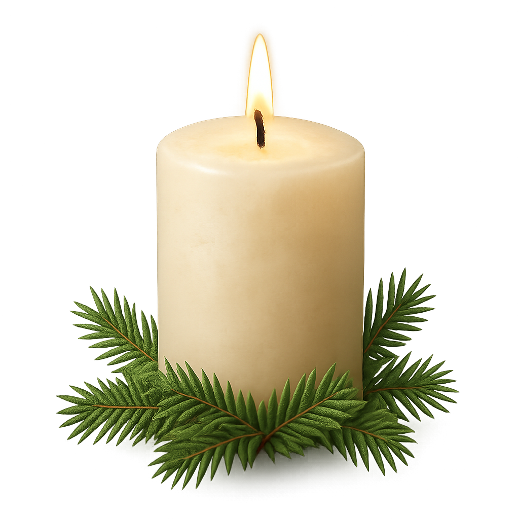 Candle light isolated on transparent background