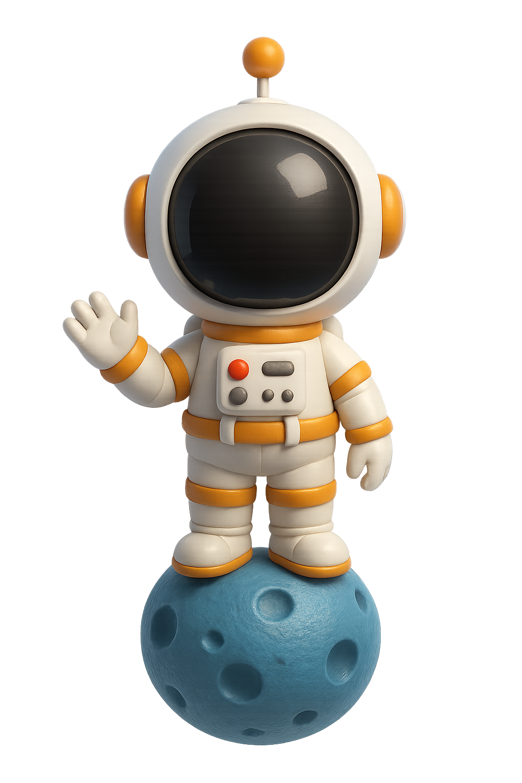 Cartoon astronaut isolated on transparent background