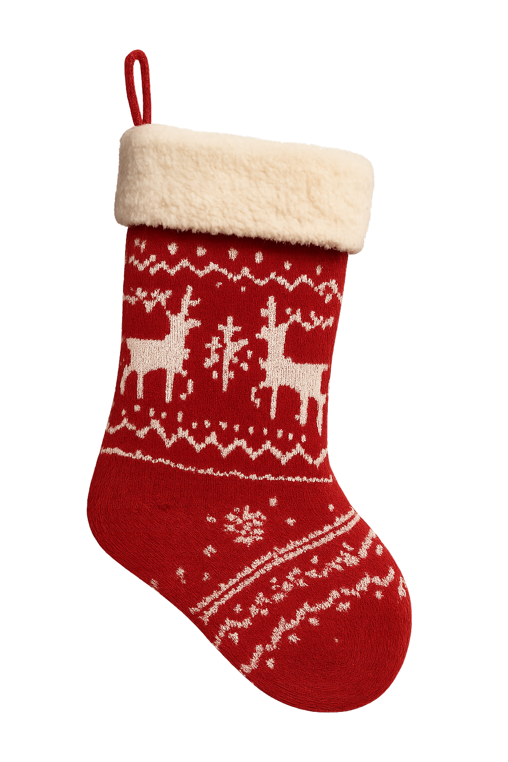 Kaus kaki Natal dengan pola di latar belakang transparan