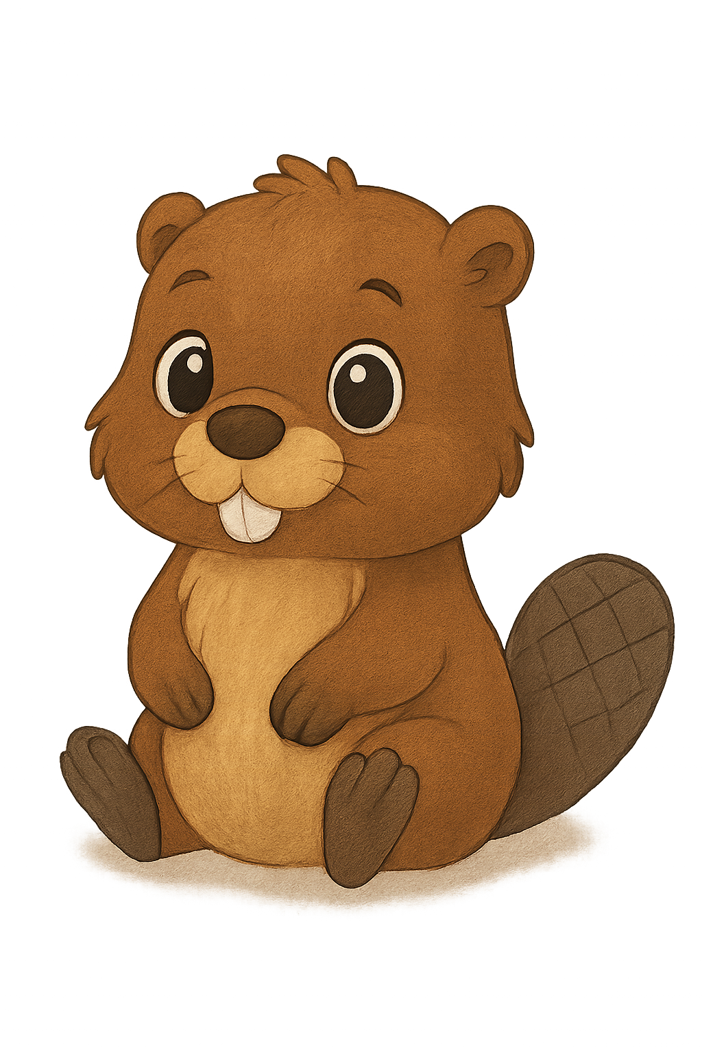 Cute beaver isolated on transparent background