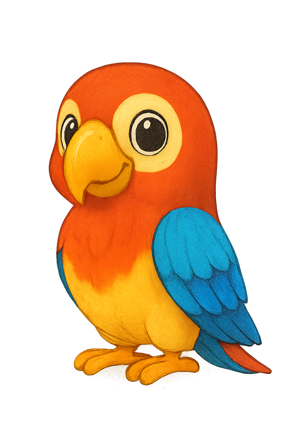 Cute parrot isolated on transparent background