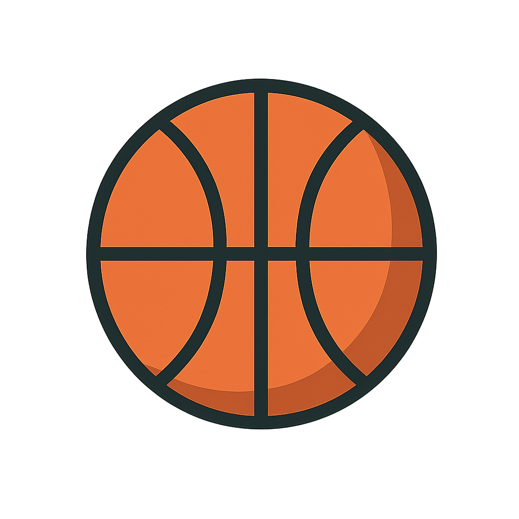 Hand-drawn basketball ball isolated on transparent background