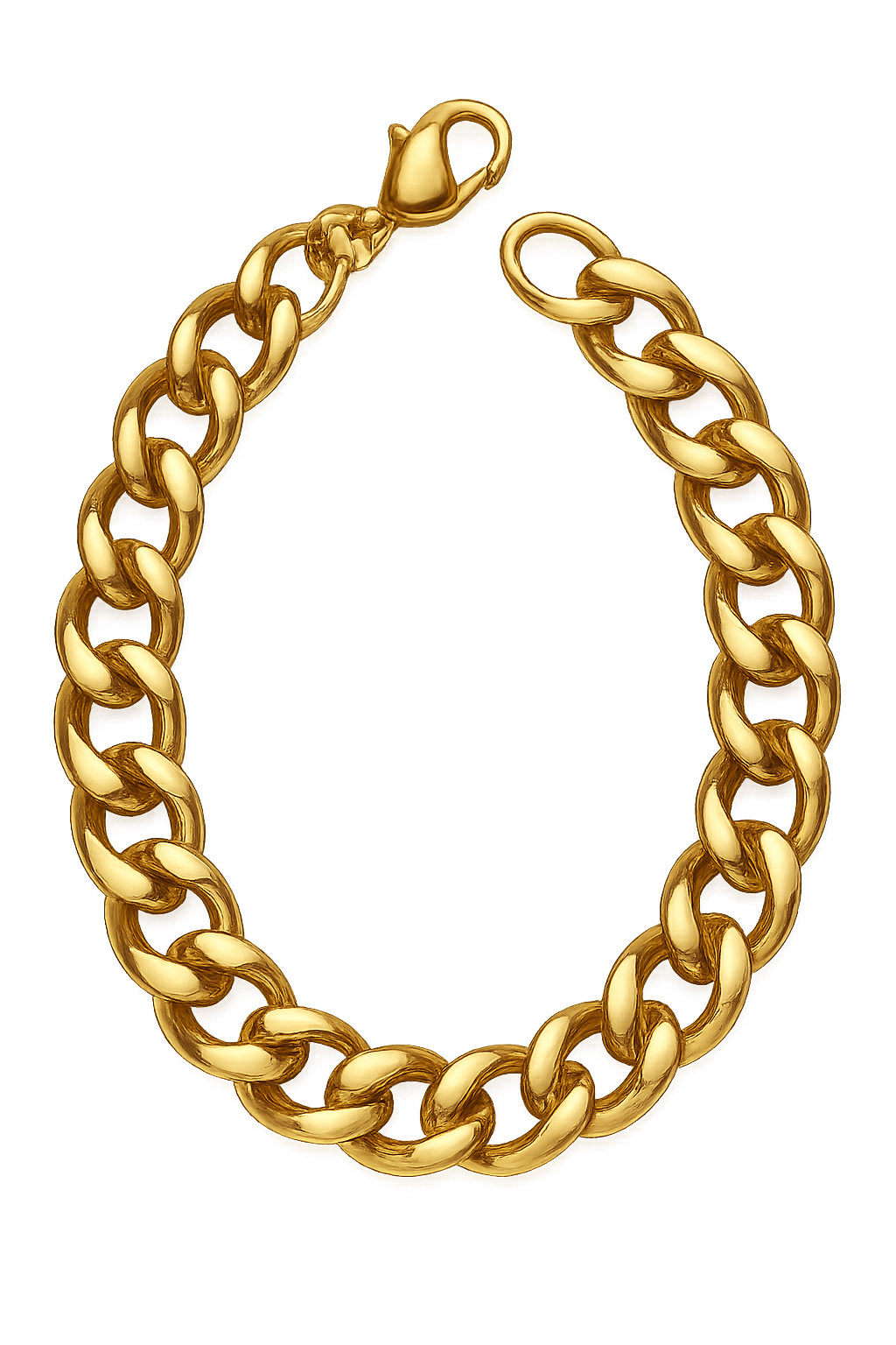 Elegant gold bracelet isolated on transparent background