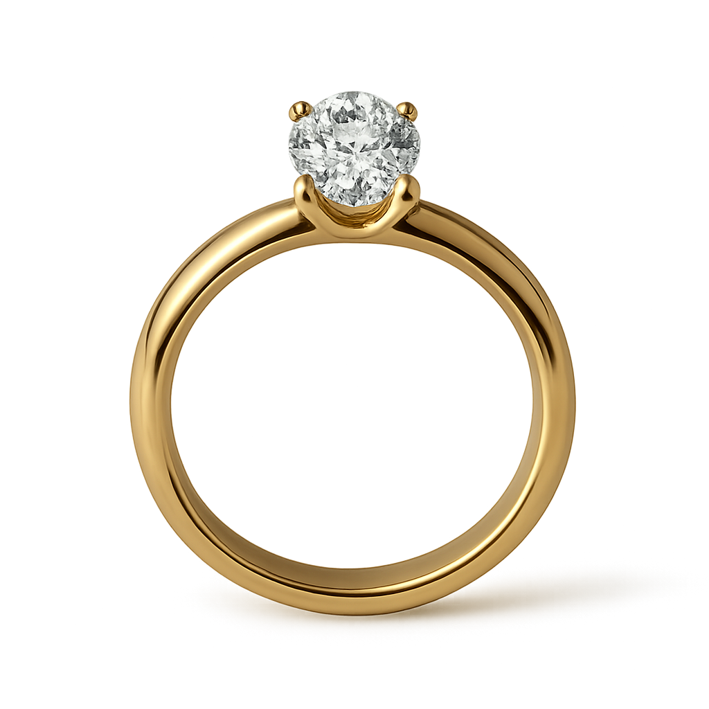 Anillo de compromiso de oro elegante sobre fondo transparente