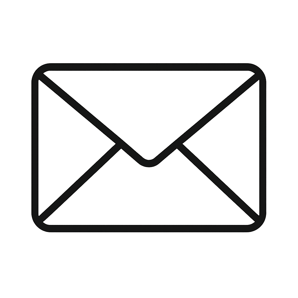 Ícono de sobre simple en fondo transparente