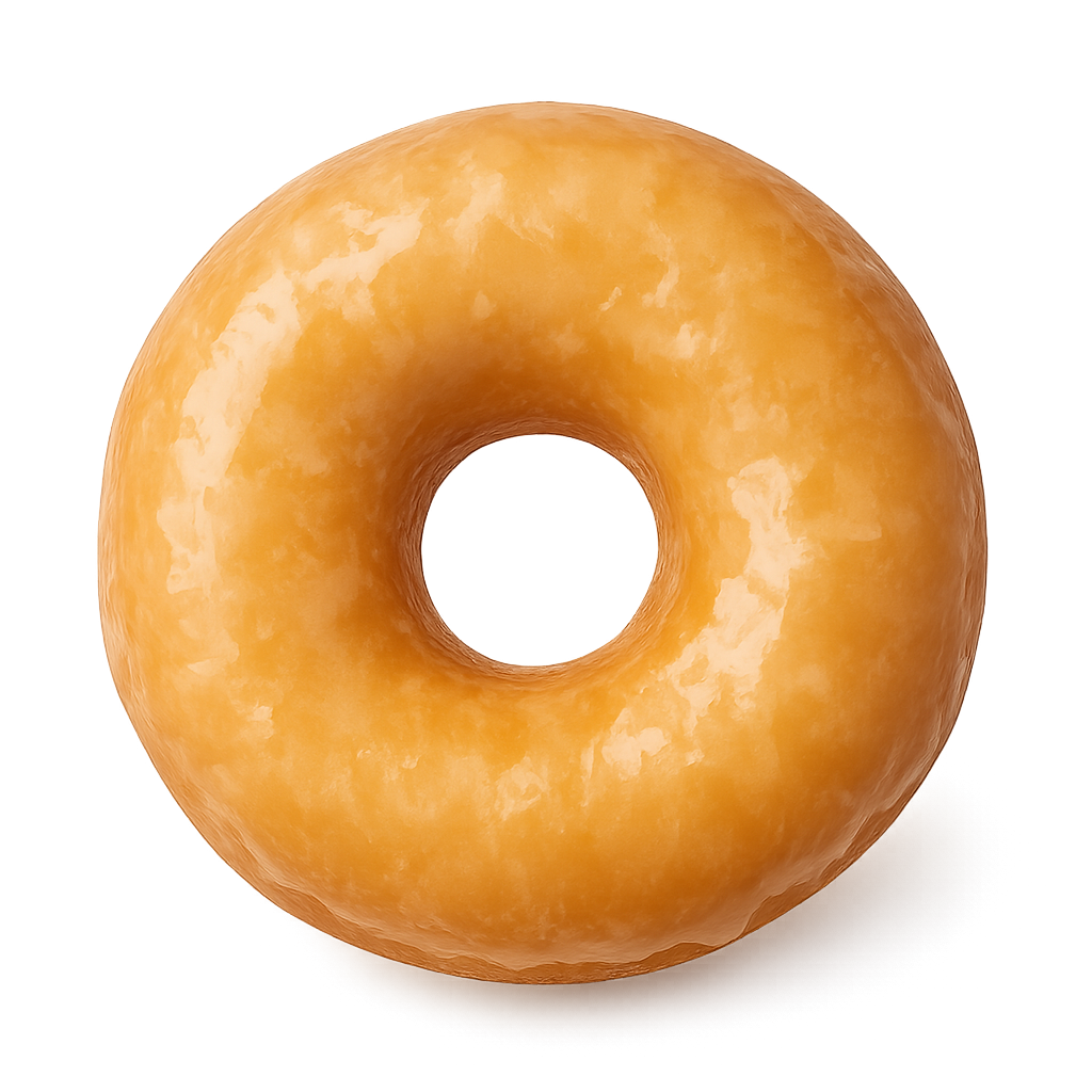 Glazed donut isolated on transparent background