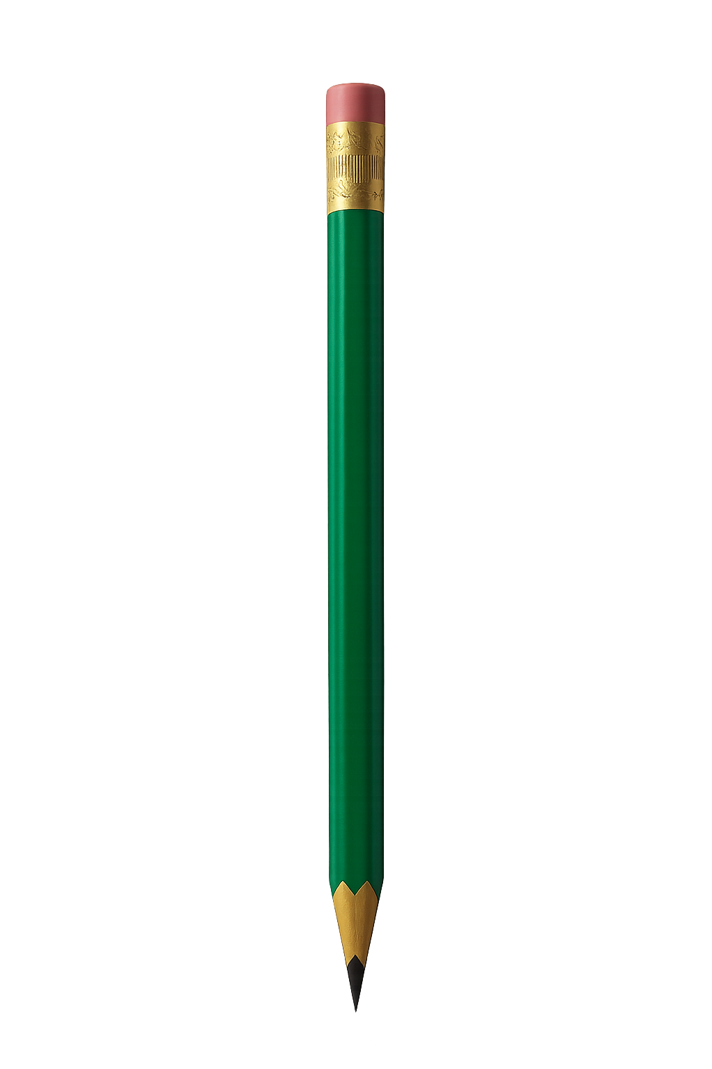 Lápiz verde sobre fondo transparente