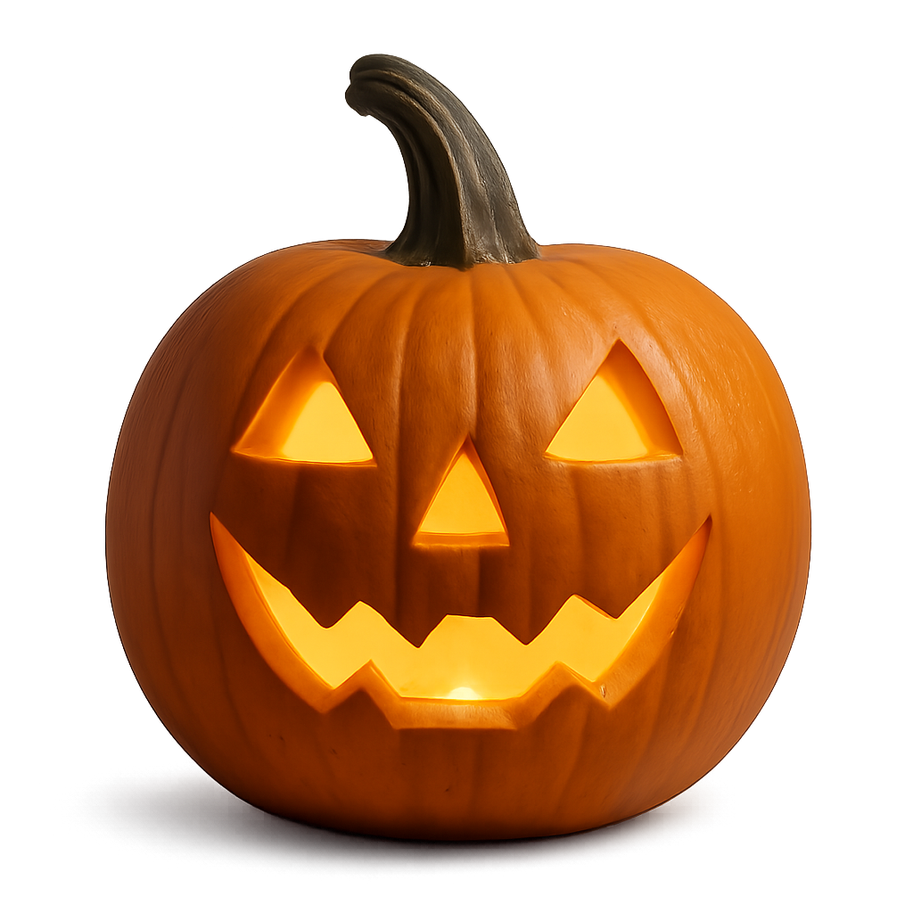 Halloween pumpkin with carved face