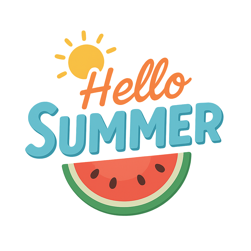 Colorful Hello Summer text design