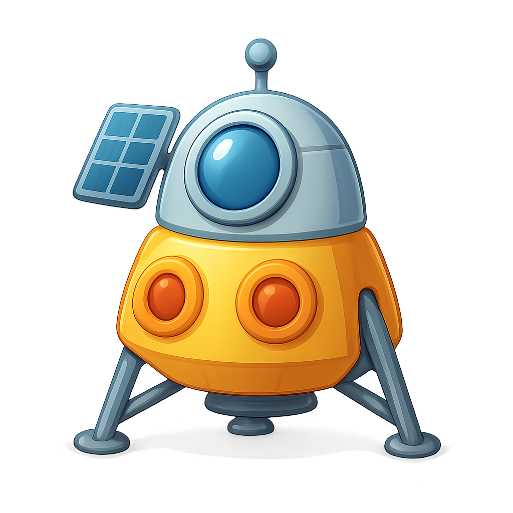 Lunar module cartoon illustration isolated on transparent background
