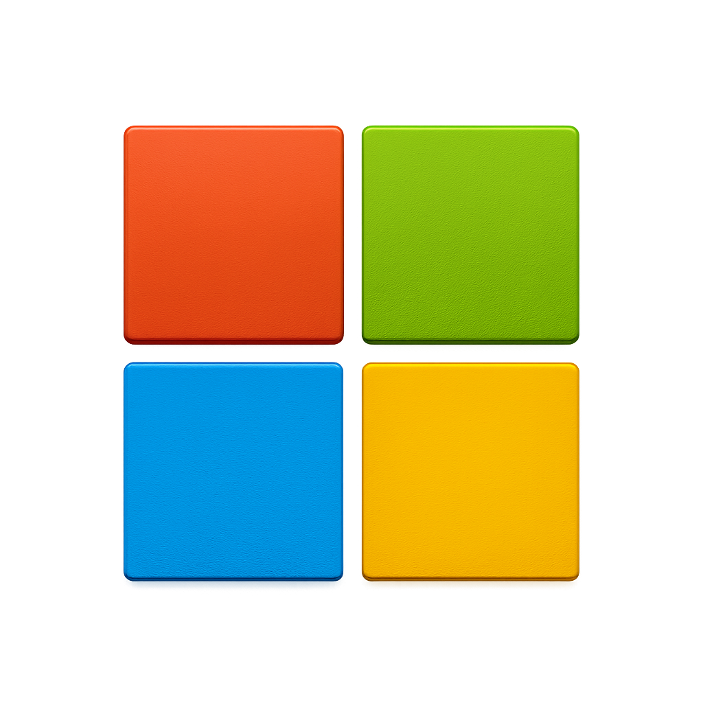 Microsoft four-color window logo on transparent background