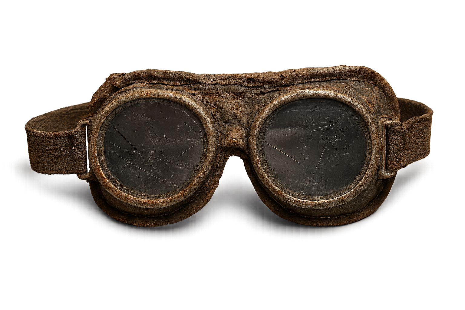 Post-apocalyptic protective glasses isolated on transparent background