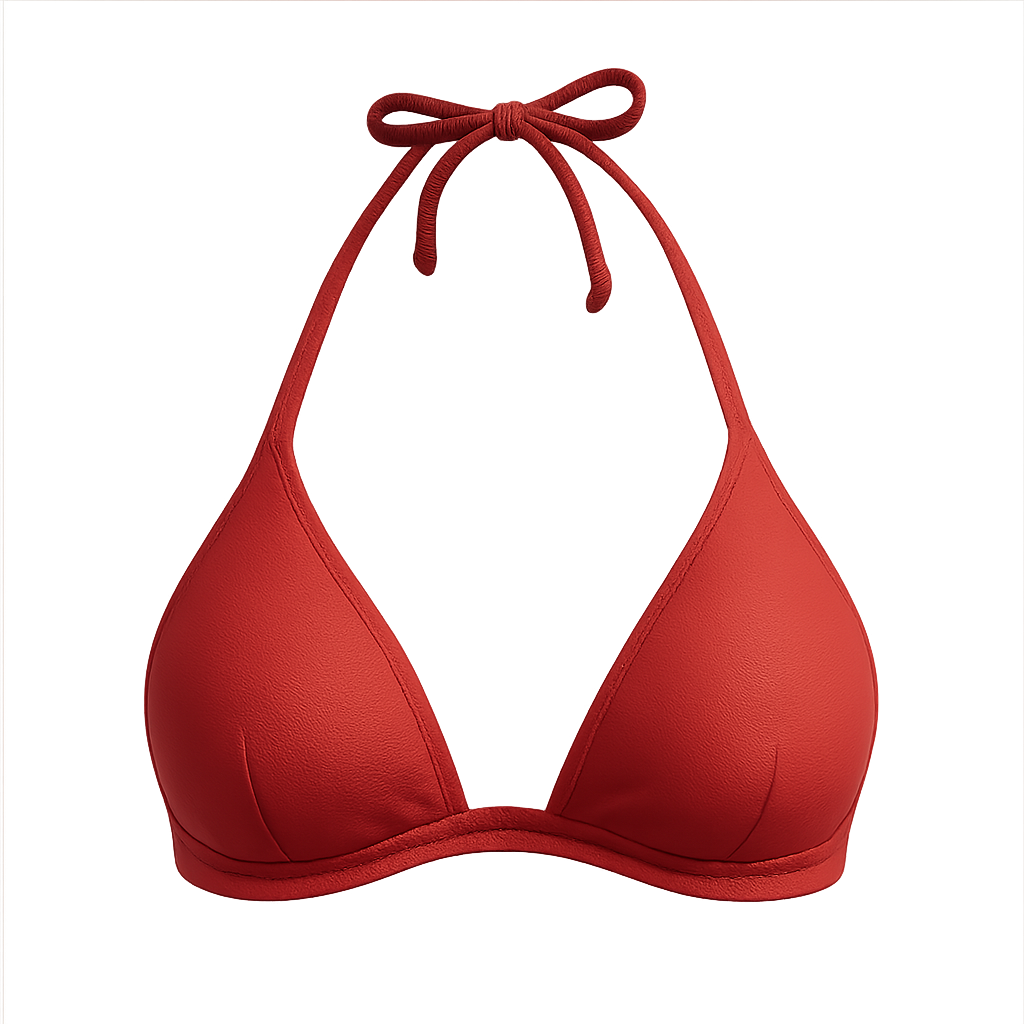 Stylish red bikini top and bottom set