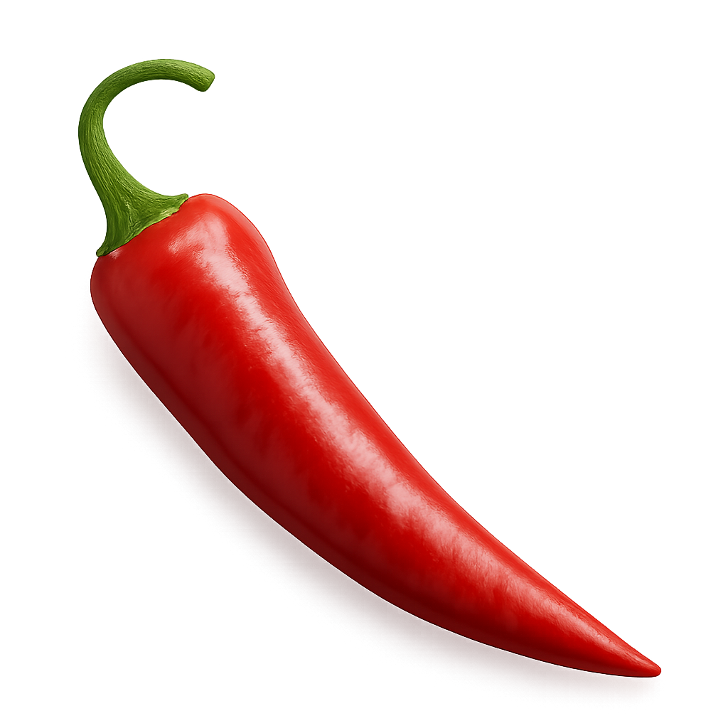 Cabe merah pedas di latar belakang transparan
