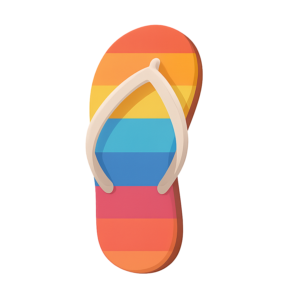 Summer sandals with colorful pink and orange accents