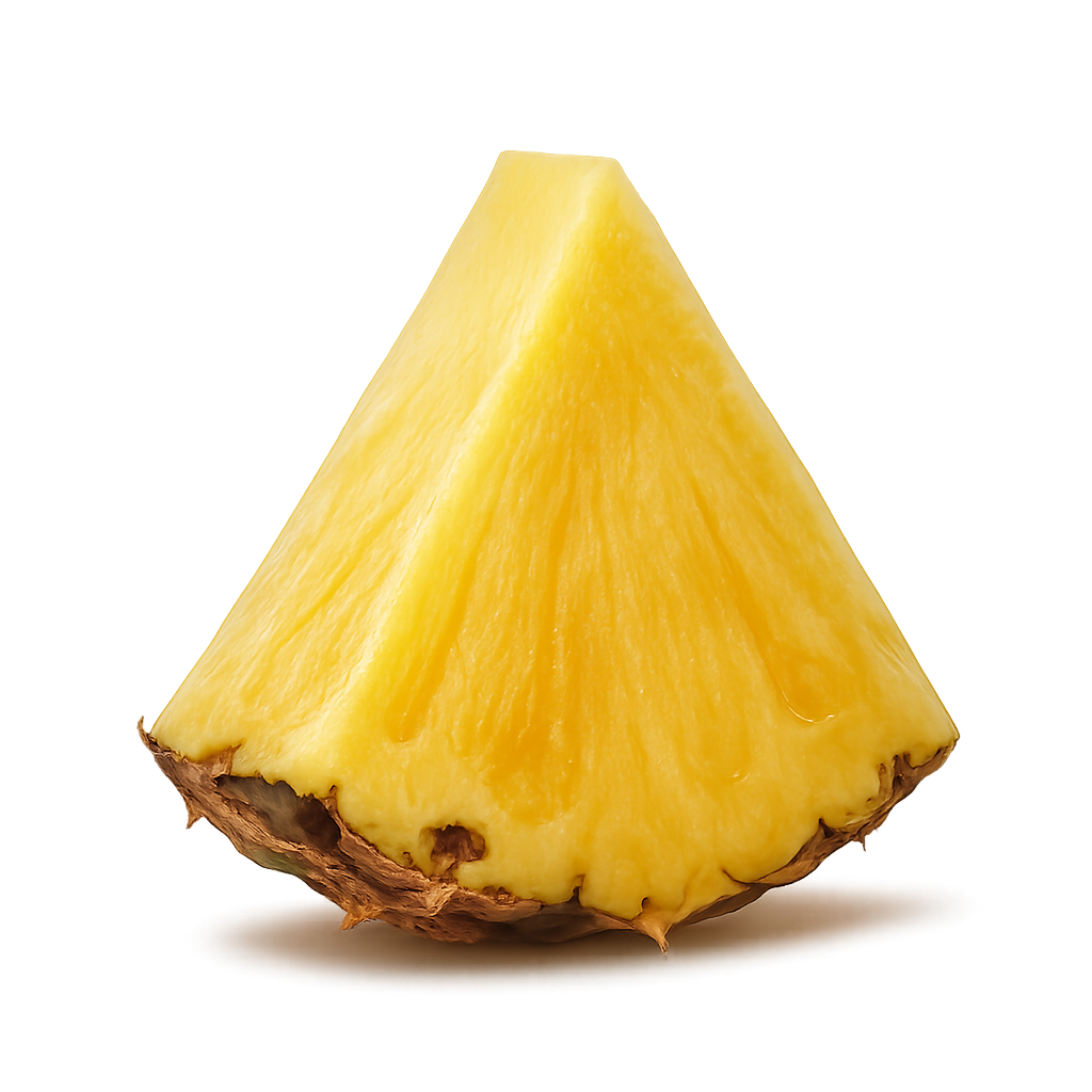 Small piece of pineapple isolated on transparent background