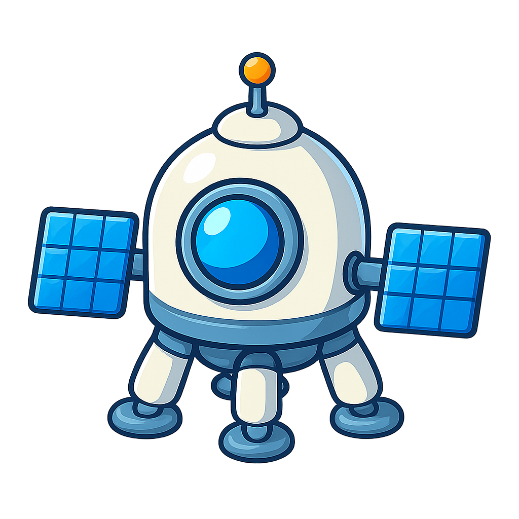 Space station cartoon illustration isolated on transparent background