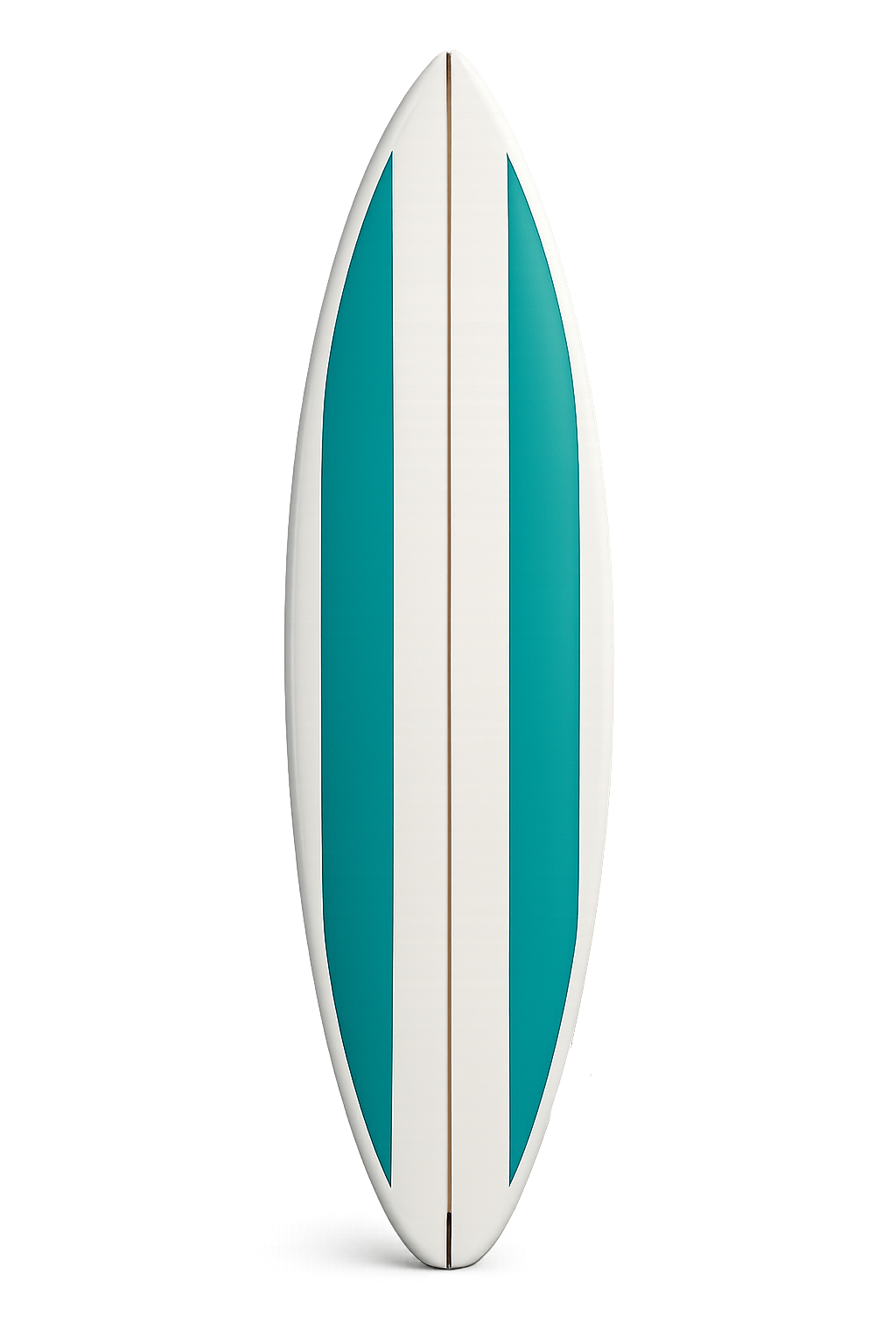 Striped surfboard on transparent background