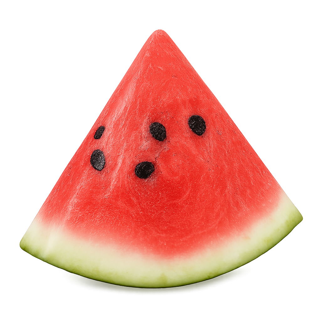 Sweet piece of watermelon isolated on transparent background