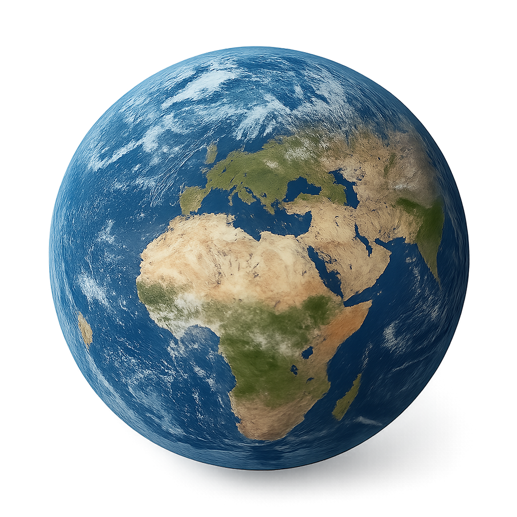 Realistic globe isolated on transparent background