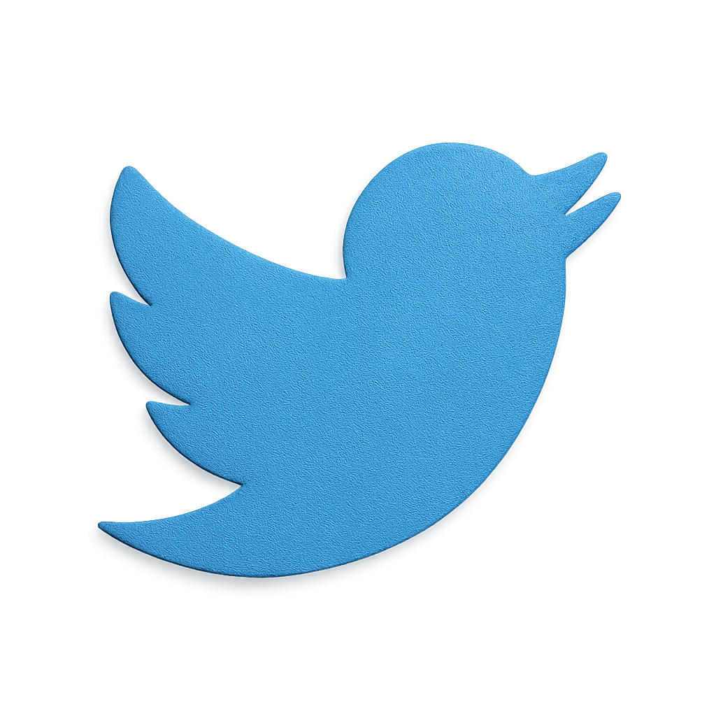 Twitter logo isolated on transparent background