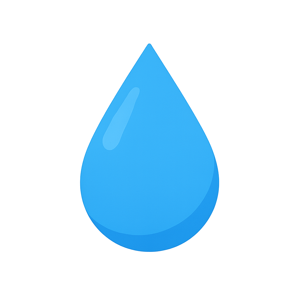 Water drop symbol isolated on transparent background