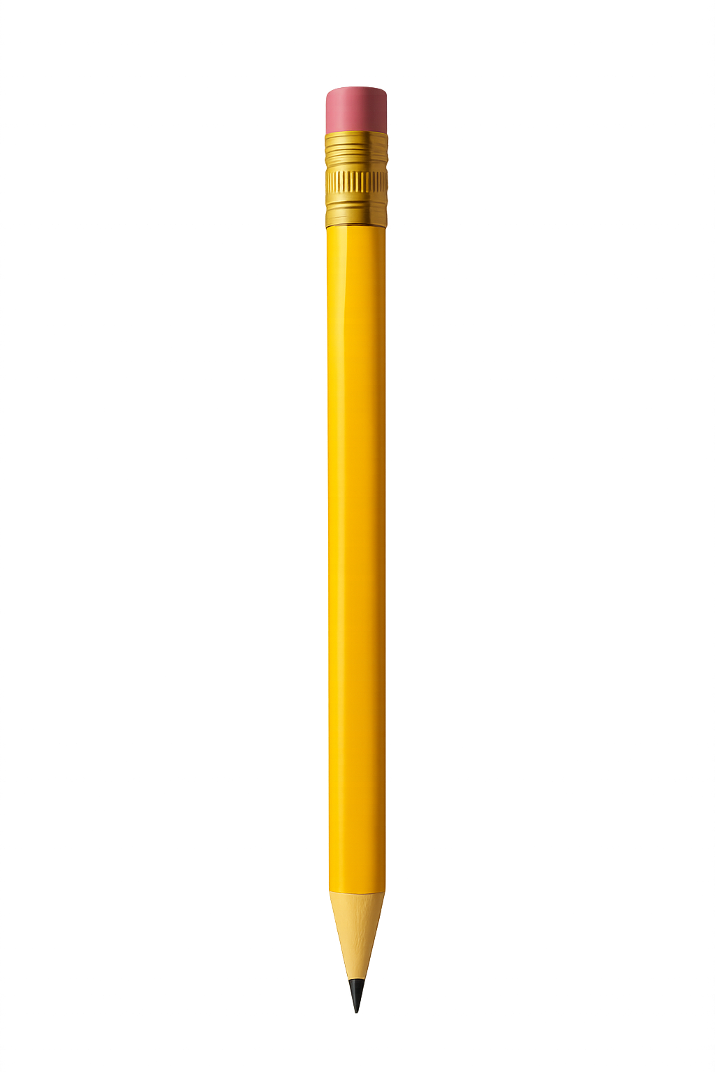 Yellow pencil isolated on transparent background