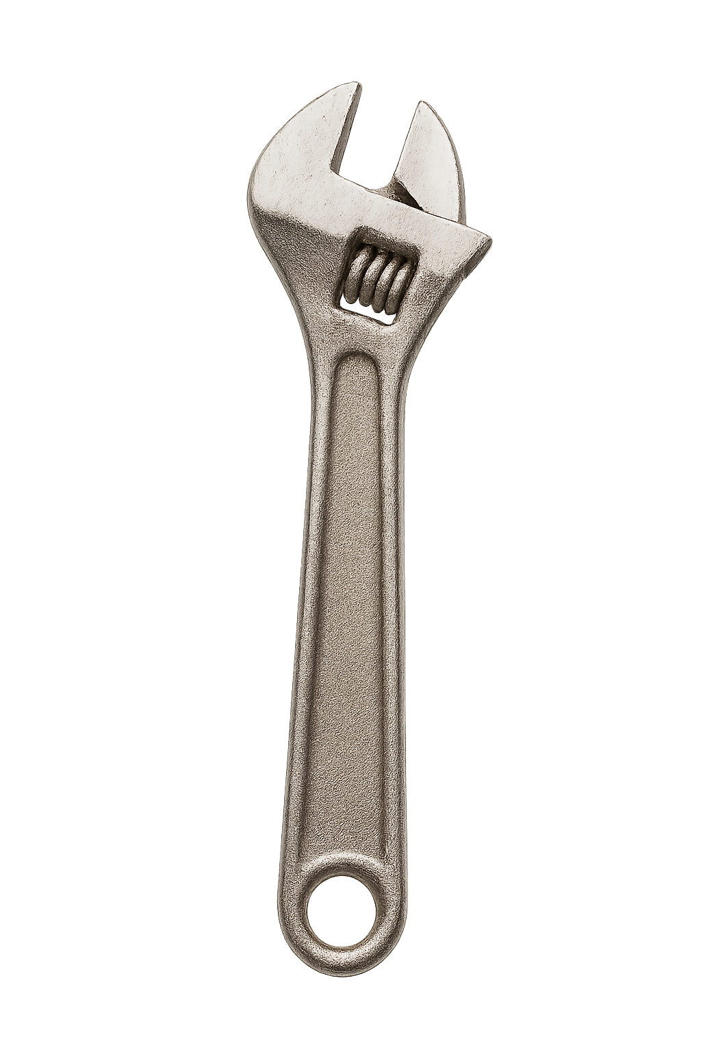 Metal adjustable wrench isolated on transparent background