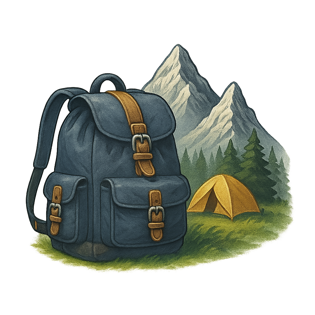 Travel and nature bag isolated on transparent background