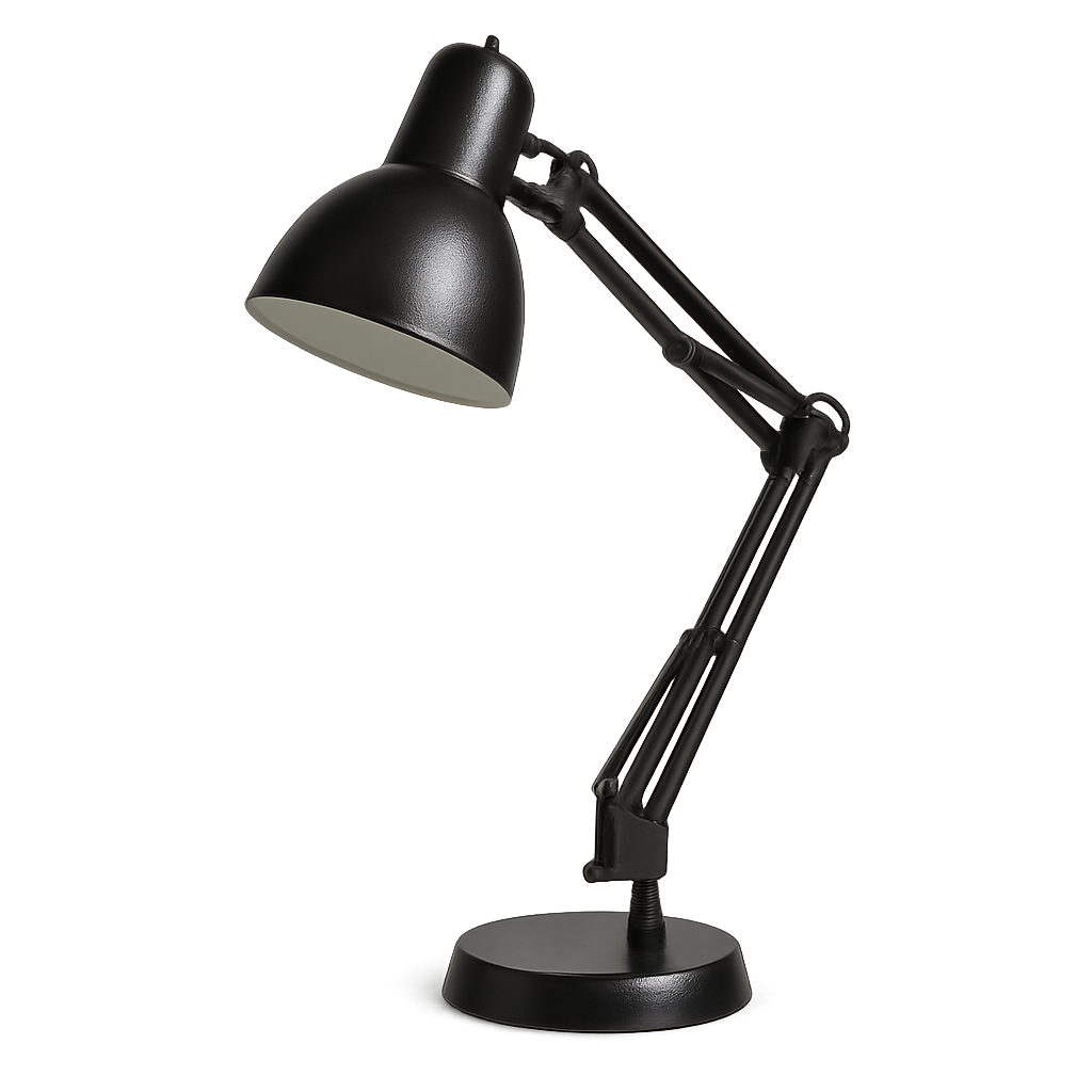 Modern table lamp with stylish design on transparent background