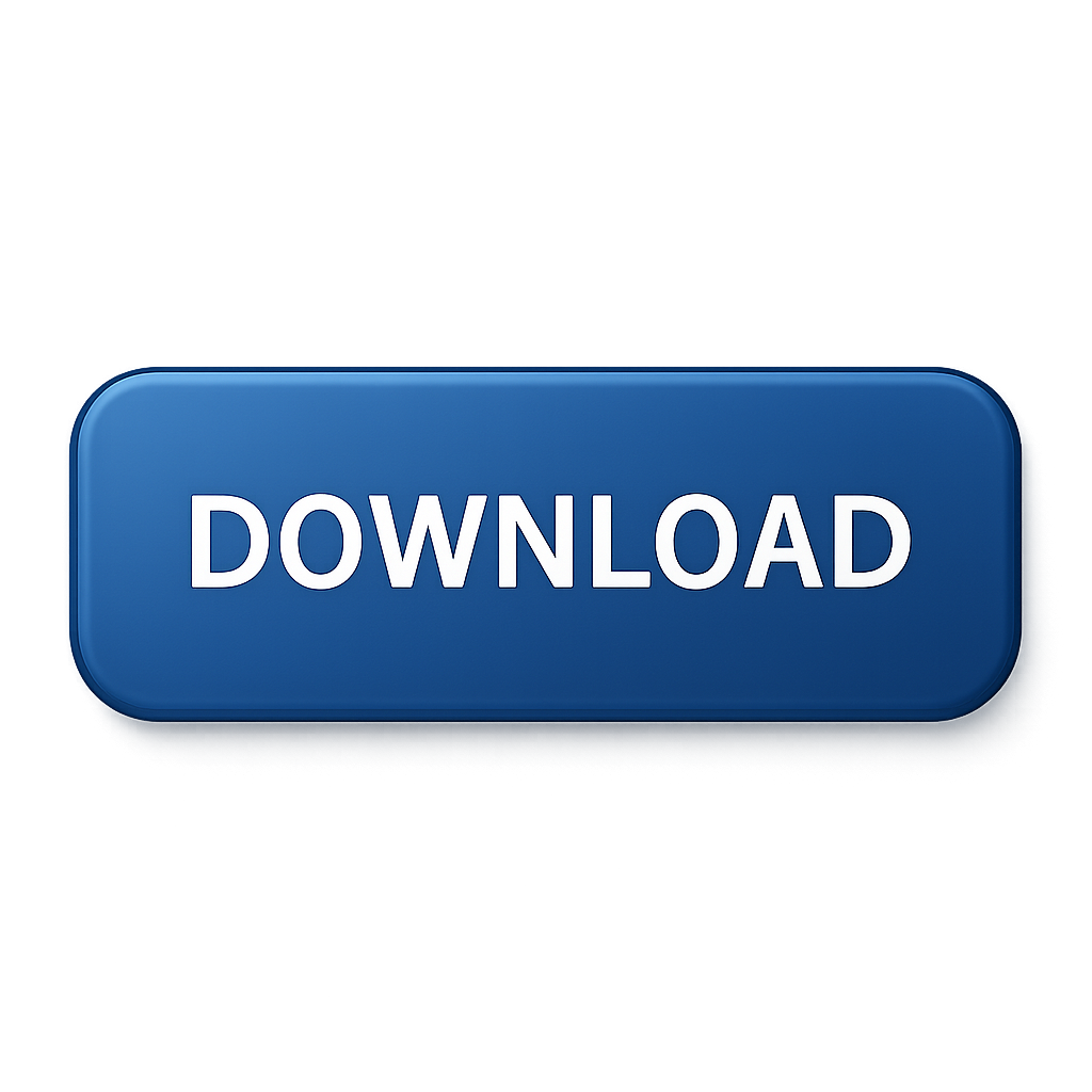 Botão de download azul em fundo transparente