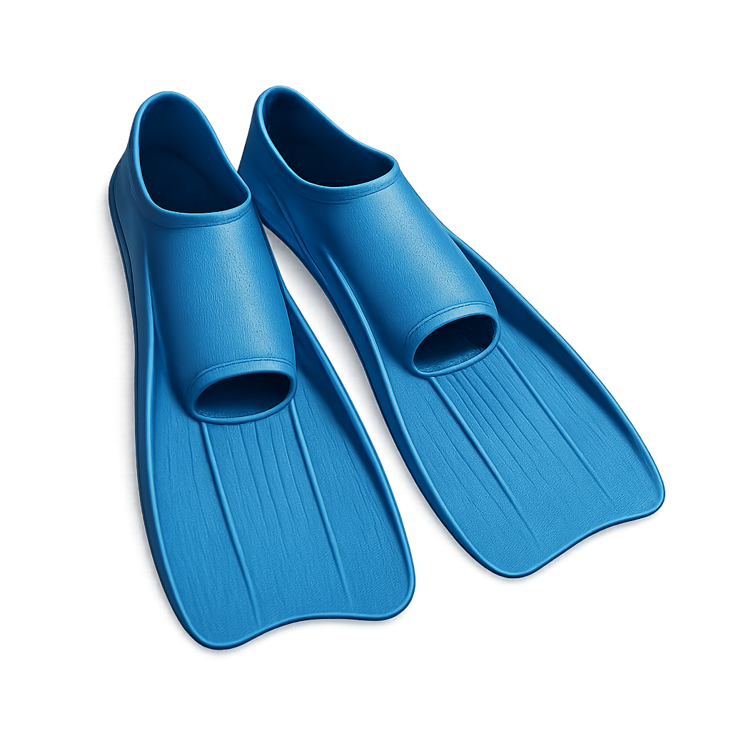 Blue flippers isolated on transparent background