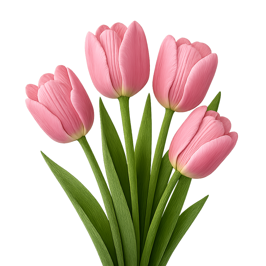 Buket tulip di latar belakang transparan