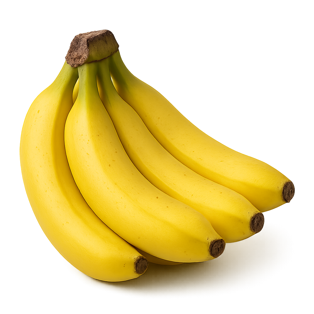 Ranting pisang matang di latar belakang transparan