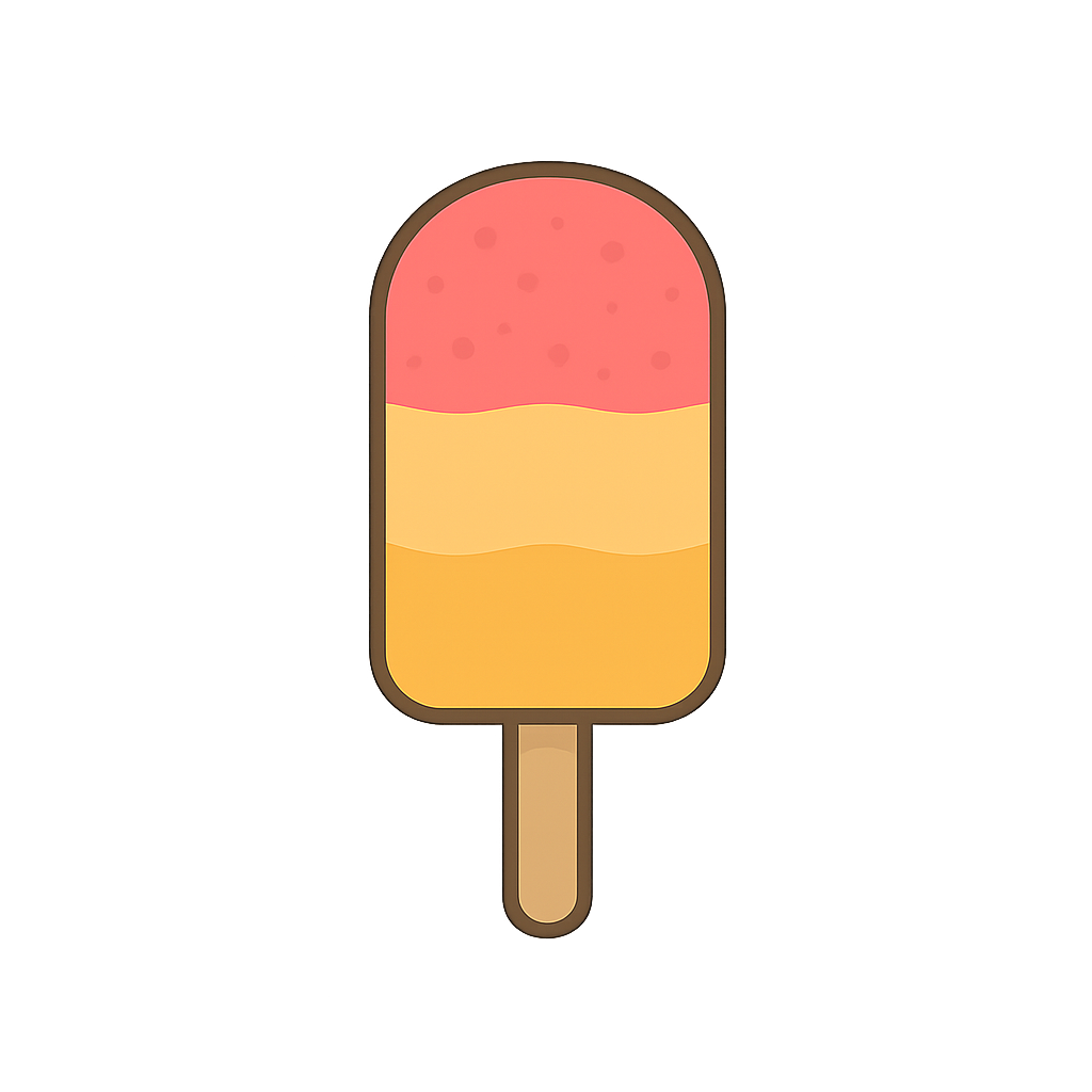 Cartoon popsicle isolated on transparent background